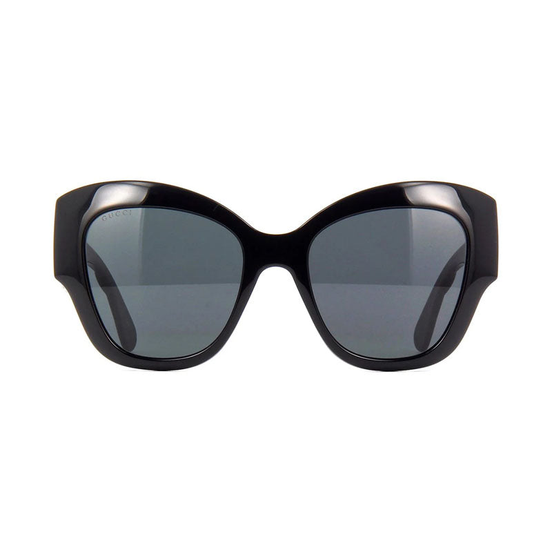 Gucci Sunglasses Cat Eye Full Rim, Black Frame and Grey Lens GG0808S001