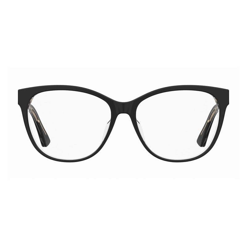 Moschino Eyeglasses Square Full Rim, Black/Transparent Frame and Clear Demo Lens Lens MOS625/F07C500