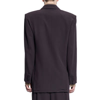 Saint Laurent Double-Breasted Silk-Crepe Blazer Men