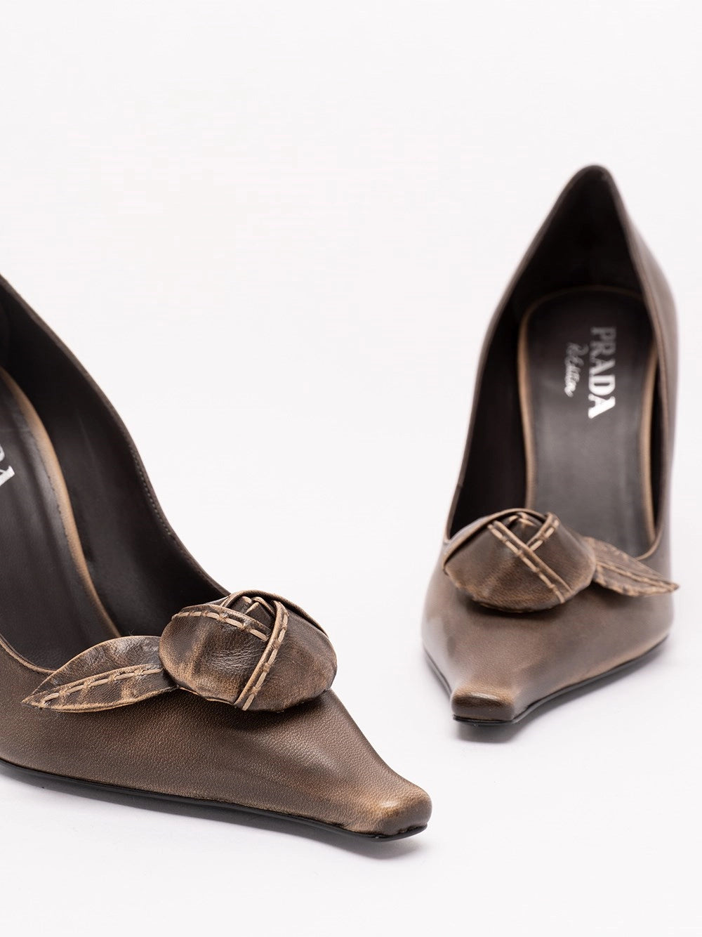 Prada Women Leather Slingback Pumps