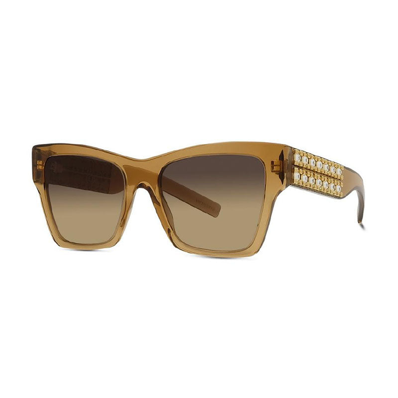 Givenchy Sunglasses Square Full Rim, Shiny Black and Studs Frame and Grey Lens GV40076I01A
