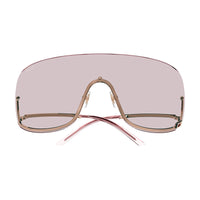 Gucci Gucci Sunglasses Shield Semi Rim, Rose Gold Frame and Pink Lens GG1560S004