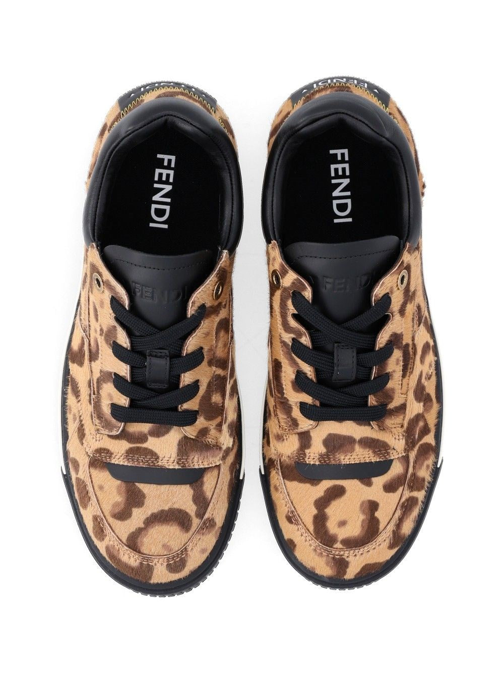 Fendi Fendi Men Animal-Print Leather Sneakers