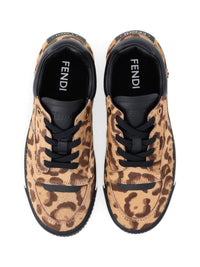 Fendi Fendi Men Animal-Print Leather Sneakers