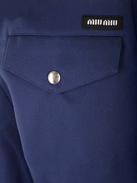 Miu Miu Miu Miu Women Blue Satin Bermuda Shorts