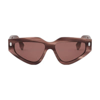 Fendi Fendi Sunglasses Cat Eye Full Rim, Striped Pink Frame and Red Lens FE40163U74S