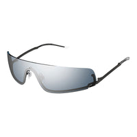 Gucci Sunglasses Shield Semi Rim, Shiny Silver Frame and Grey Lens GG1561S001