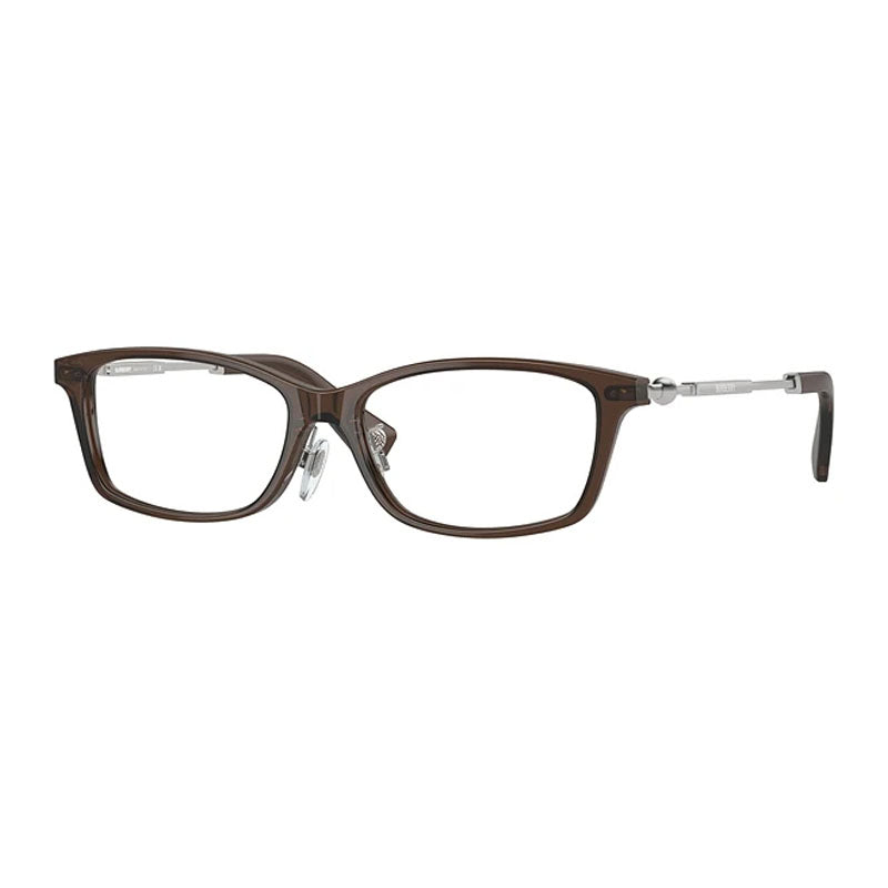 Burberry Eyeglasses Rectangle Full Rim, Brown Frame and Clear Demo Lenses Lens BE2414D4116