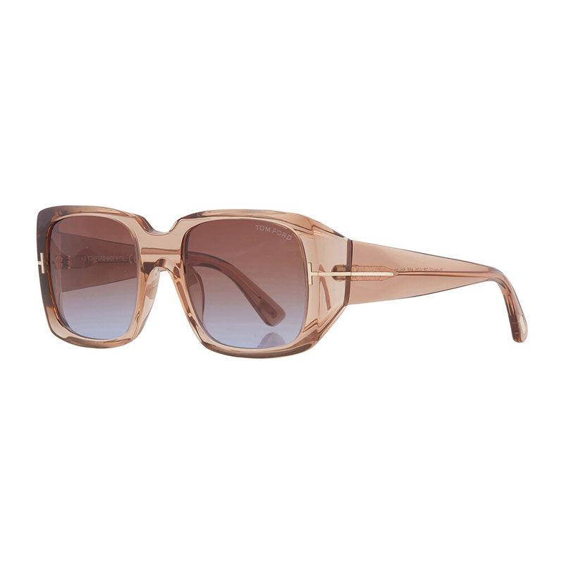 Tom Ford Sunglasses Square Full Rim, Shiny Pink Frame and Brown Lens FT103572E