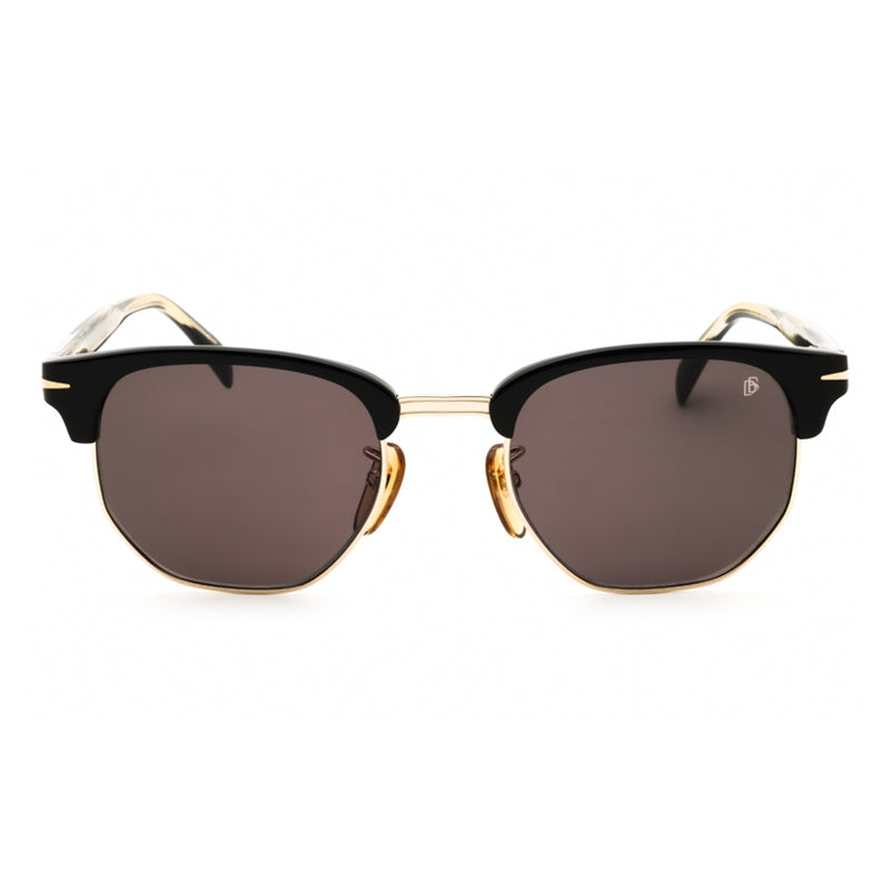 David Beckham Sunglasses Browline Full Rim, Black Gold Frame and Grey Lens DB1002/S02M2IR