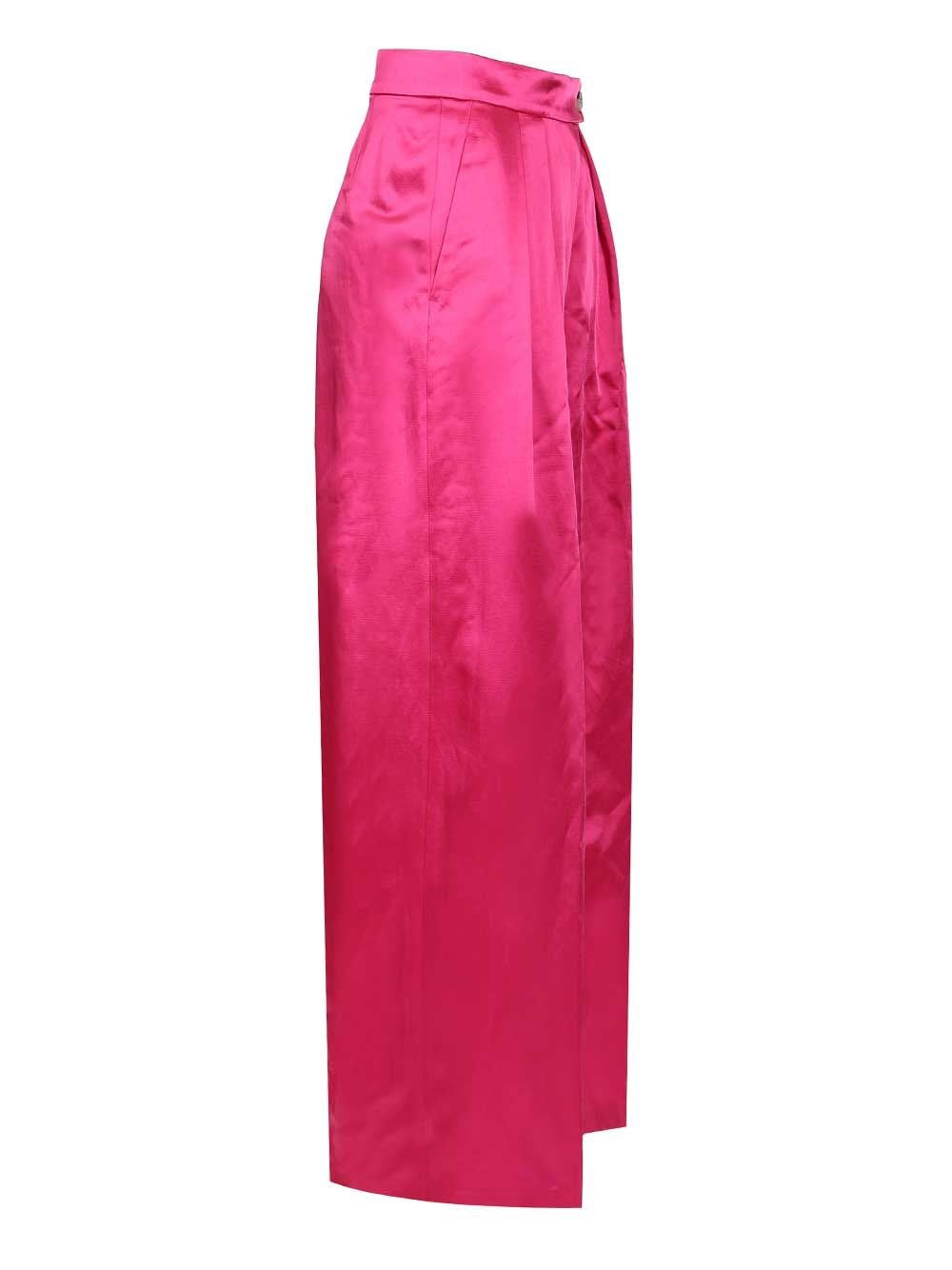 Dries Van Noten Women Wide Pink Trousers