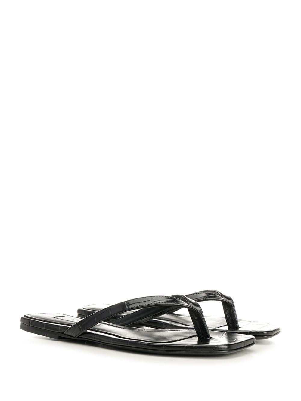 Toteme Toteme Women Croco-Embossed Flip Flops