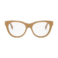Fendi Eyeglasses Round Full Rim, Brown Frame and Clear Demo Lenses Lens FE50101I045