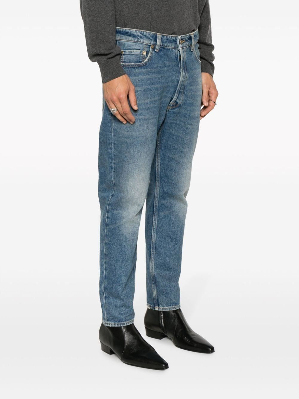 Golden Goose Men "Golden Happy" Stone Washed Jeans