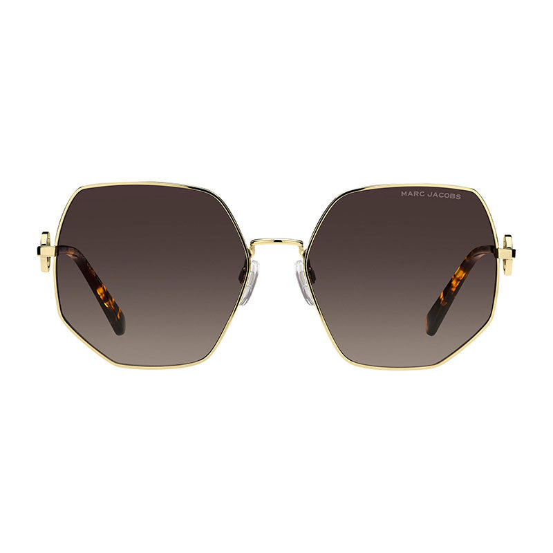 Marc Jacobs Sunglasses Geometric Full Rim, Gold/Havana Frame and Brown Gradient Lens MARC730/S006JHA