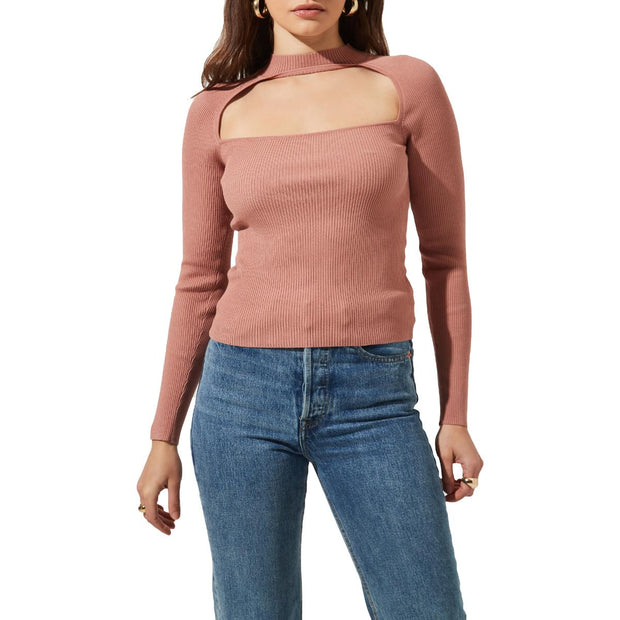 Womens Long Sleeves Ribbed Pullover Top