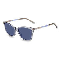 Jimmy Choo Sunglasses Square Full Rim, Transparent Grey Frame and Blue Lens BA/G/S0KB7KU