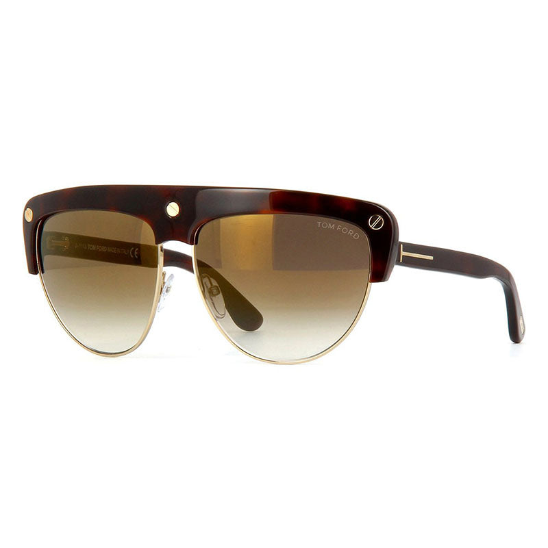 Tom Ford Geometric Full Rim, with a Shiny Black frame and Smoke Gradient lens. Brown