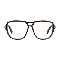 Dior Eyeglasses Aviator Full Rim, Shiny Havana Frame and Clear Demo Lens Lens DIORBLACKSUITOAI2000