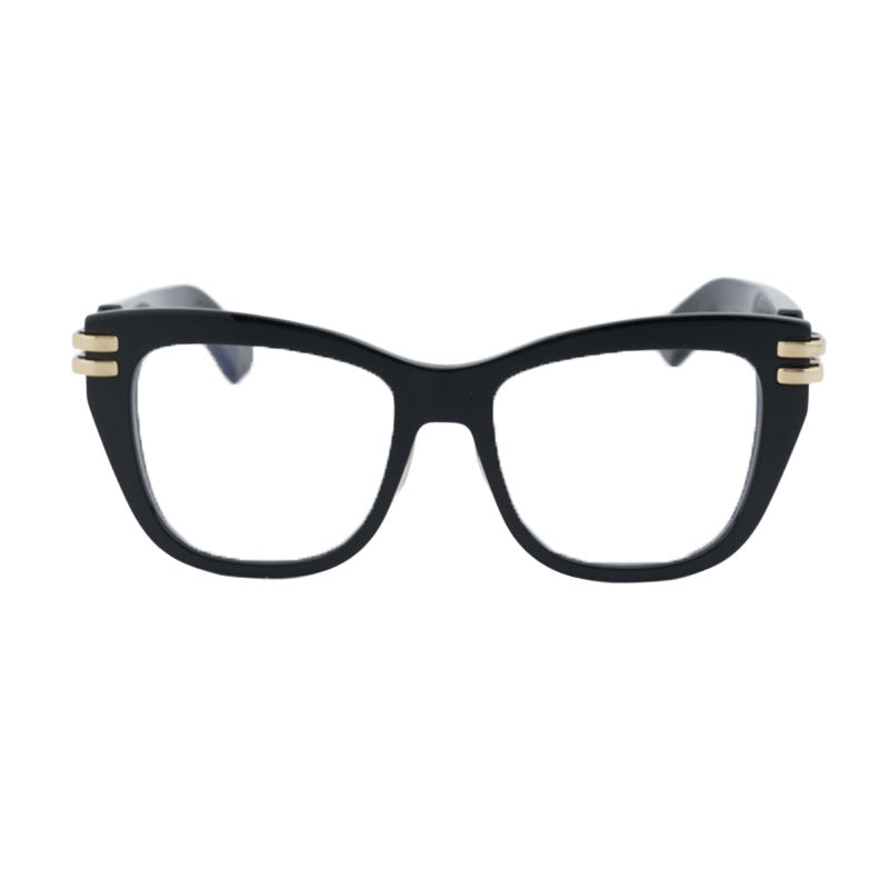 Dior Eyeglasses Square Full Rim, Shiny Black Frame and Clear Blue Block Lens Lens CDIOROS1F10BB