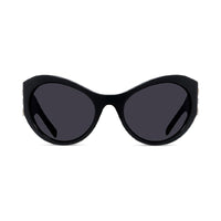 Givenchy Sunglasses Oval Full Rim, Shiny Black/Gold Frame and Grey Lens GV40073I01A