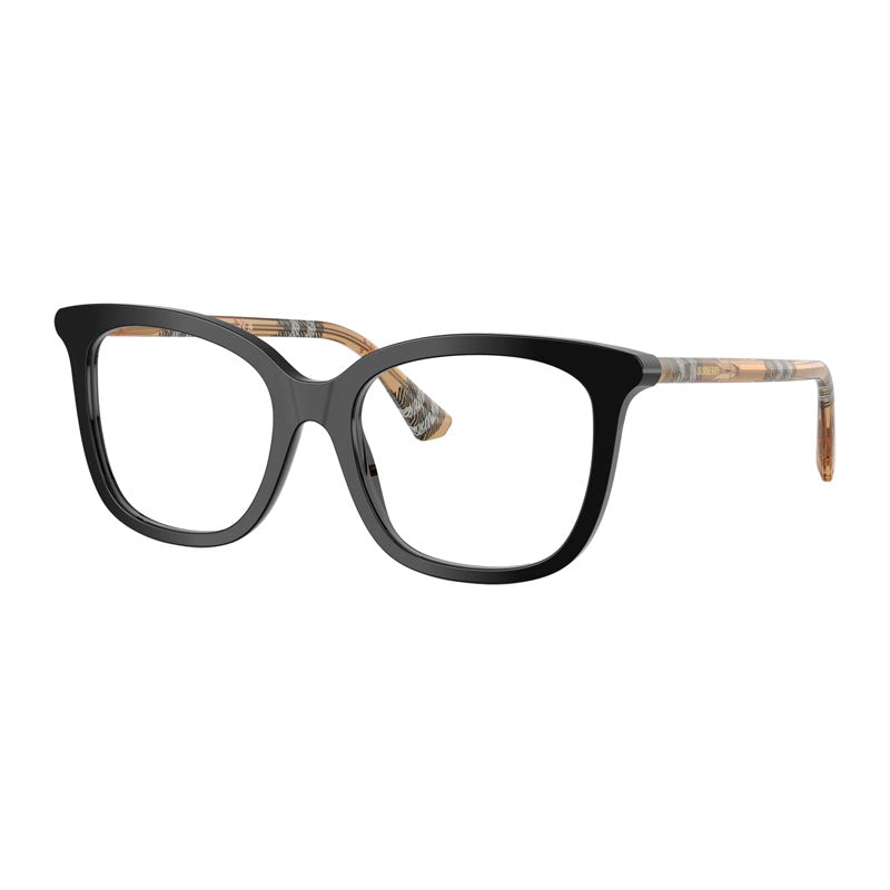 Burberry Eyeglasses Square Full Rim, Black Frame and Clear Demo Lens Lens BE24304161