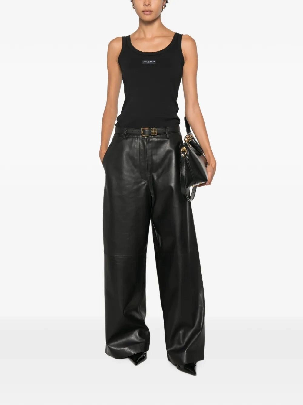P.a.r.o.s.h. P.A.R.O.S.H. Women Leather Wide-Leg Pants