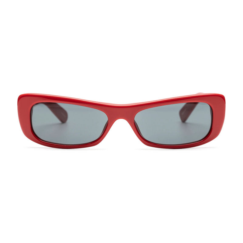 Jacquemus Sunglasses Rectangle Full Rim, Red Frame and Grey Lens JAC/55С2