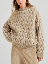 Brunello cucinelli Brunello Cucinelli Women Dazzling Zigzag Cables Sweater