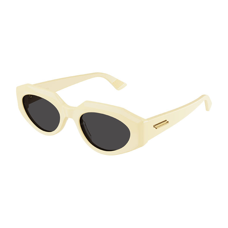 Bottega Veneta Sunglasses Cat Eye Full Rim, Shiny Green Frame and Grey Lens BV1031S005