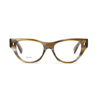 Celine Eyeglasses Cat Eye Full Rim, ColoRed Havana Frame and Clear Demo Lenses Lens CL50012I055