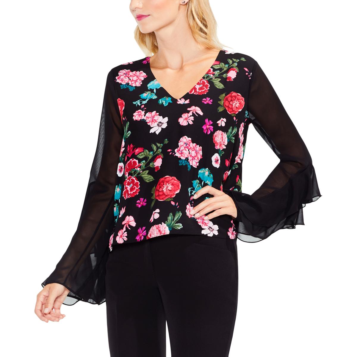 Womens Floral Print Polyester Blouse