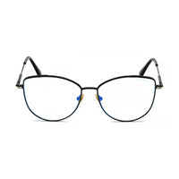 Tom Ford Eyeglasses Cat Eye Full Rim, Shiny Black Frame and Clear Blue Light Block Lens TF5667-B001