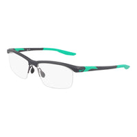 Nike Nike Eyeglasses Rectangle Semi Rim, Matte Dark Grey Frame and Clear Demo Lens Lens NIKE7402034
