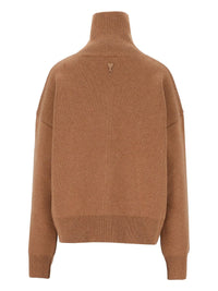 Ami Ami Women Wool Sweater With Buttoned Collar