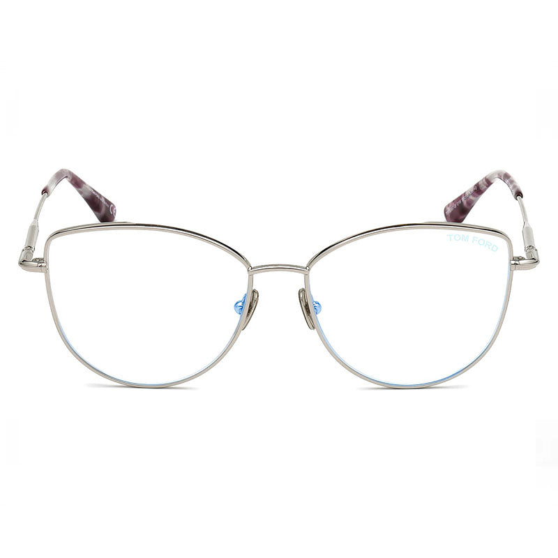 Tom Ford Eyeglasses Cat Eye Full Rim, Shiny Black Frame and Clear Blue Light Block Lens TF5667-B001