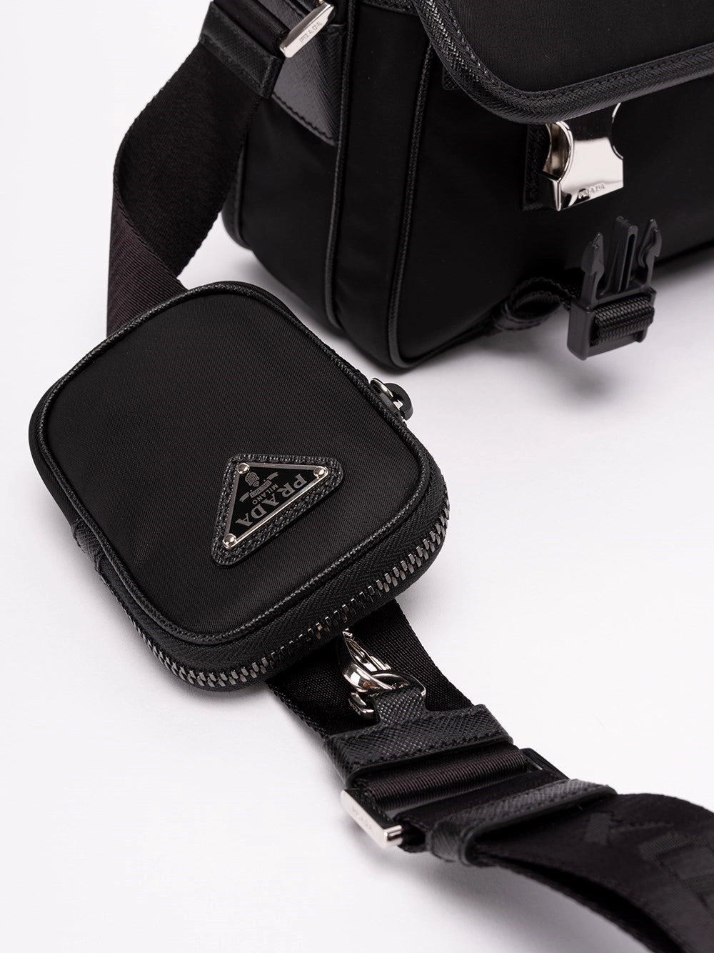 Prada Prada Men Re-Nylon And Saffiano Leather Shoulder Bag