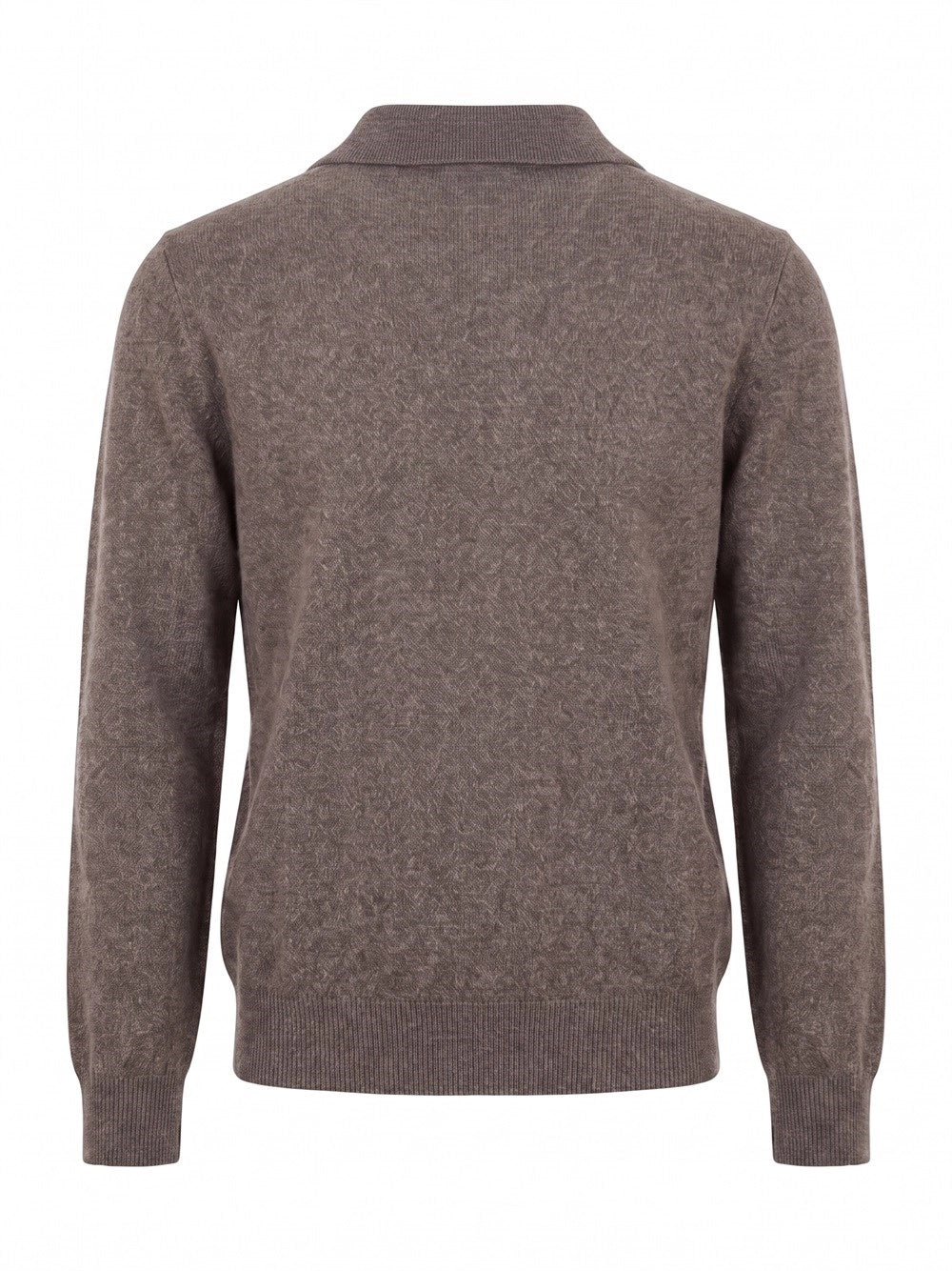 Brunello Cucinelli Men Mouliné Cashmere Knit Polo
