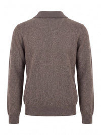 Brunello Cucinelli Men Mouliné Cashmere Knit Polo