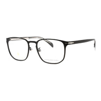David Beckham Eyeglasses Square Full Rim, Black/Silver Frame and Clear Demo Lenses Lens DB7073/F0BSC00