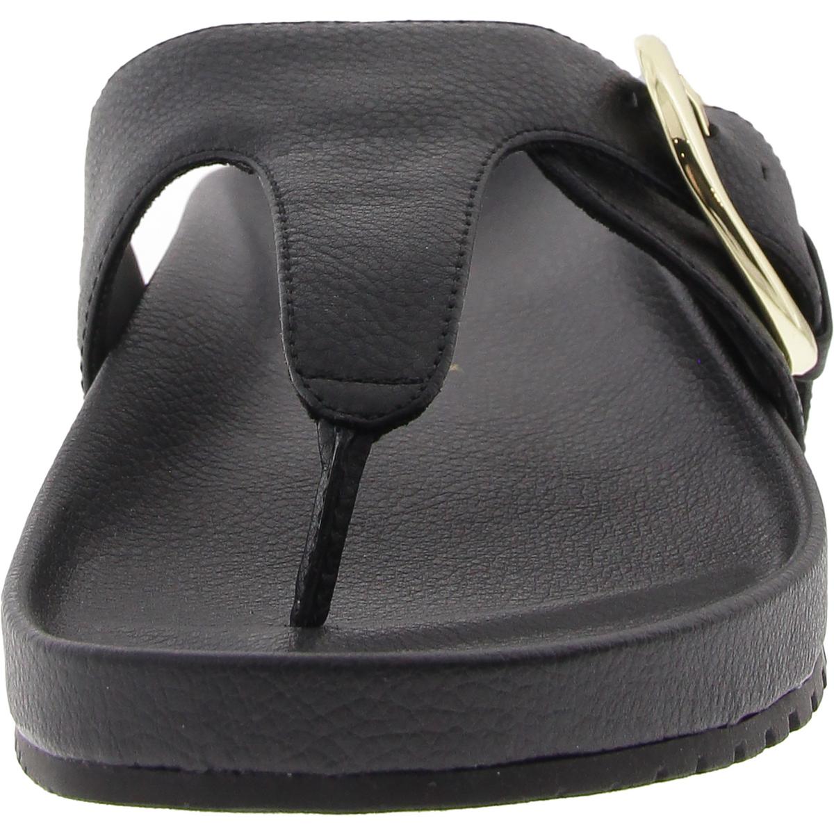 Dori Womens Faux Leather Slide Thong Sandals