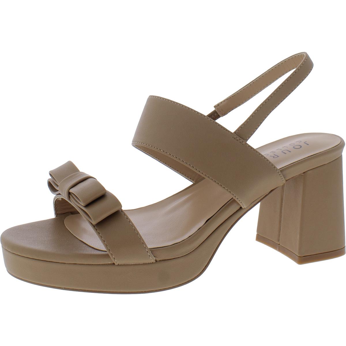 Brookan Womens Faux Leather Round Toe Block Heel 11 Medium Taupe