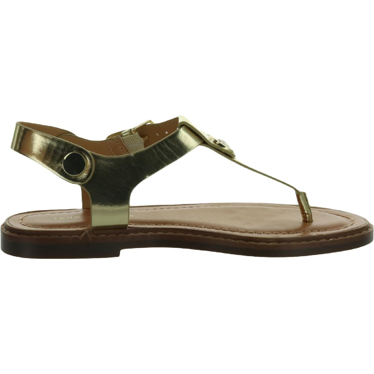 Bennia Womens Embellished Faux Leather Thong Sandals