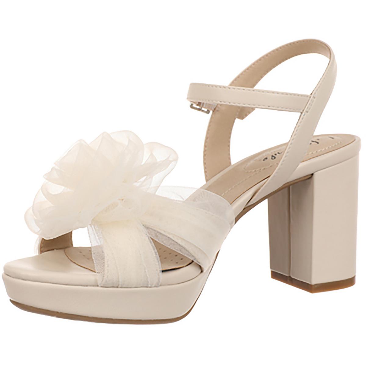 Last Dance 3 Womens Embellished Faux Leather Block Heel