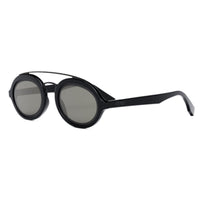Fendi Sunglasses Oval Full Rim, Shiny Black Frame and Smoke Lens FE40094I01A