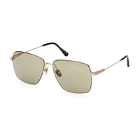 Tom Ford Sunglasses Square Full Rim, Rose Gold Frame and Green Lens FT099428N