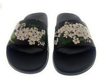 Dolce & Gabbana Black Floral Print Strap Pool Slide-35