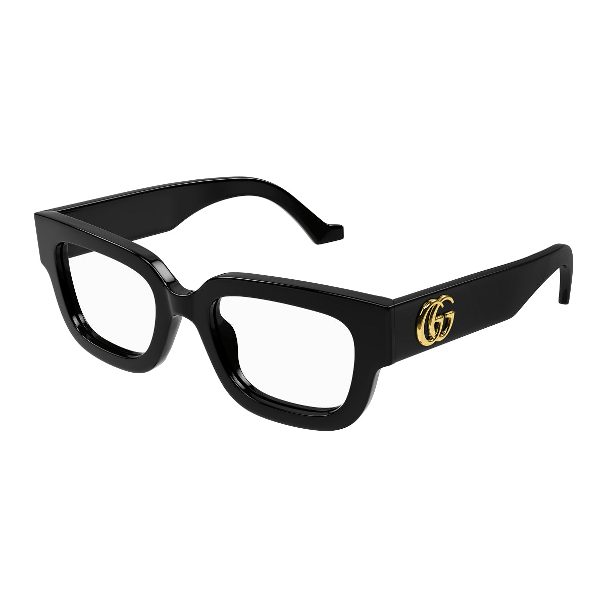Gucci Eyeglasses Square Full Rim, Black Frame and Clear Demo Lenses Lens GG1548O004