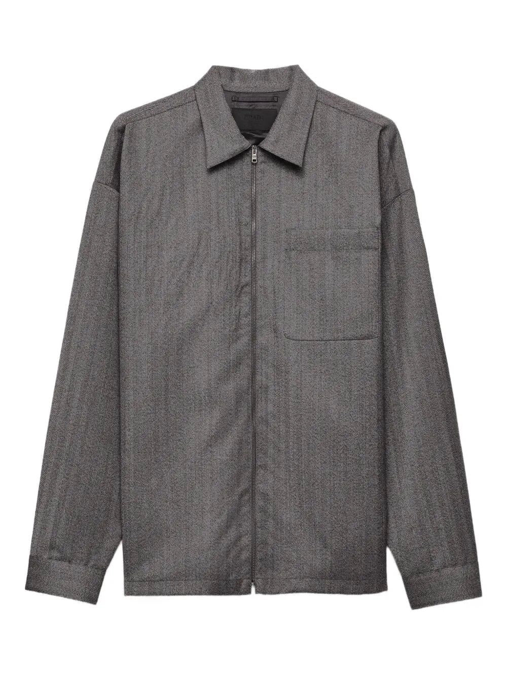 Prada Men Wool Shirt Jacket