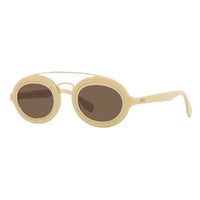 Fendi Sunglasses Oval Full Rim, Shiny Black Frame and Smoke Lens FE40094I01A